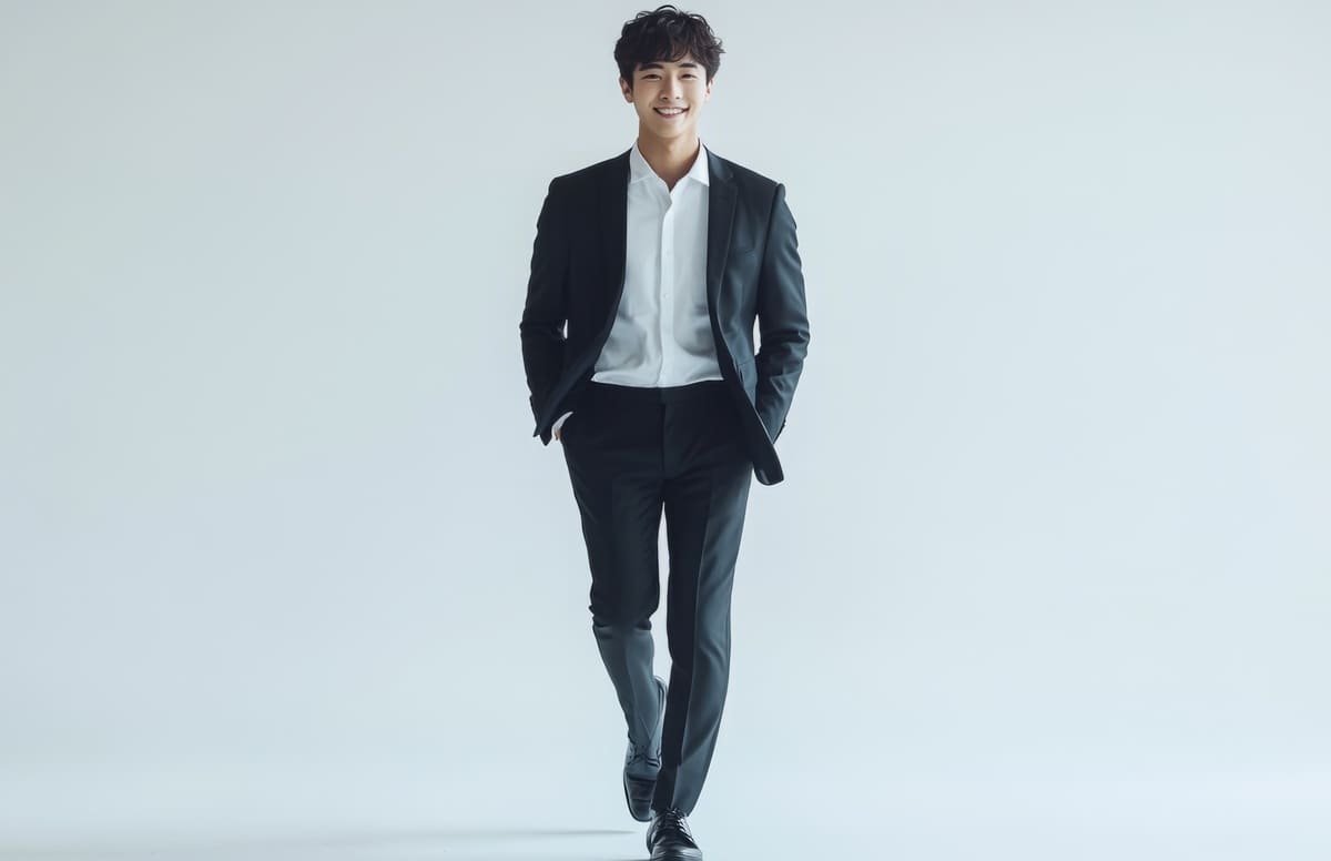 笑顔の男性モデル