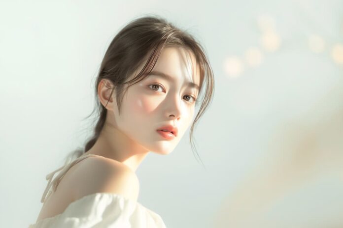アジア人女性モデルの美容ポートレート