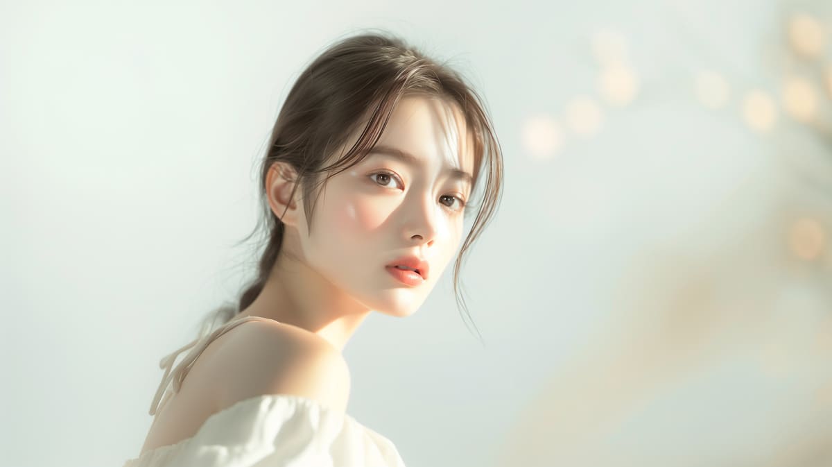 アジア人女性モデルの美容ポートレート