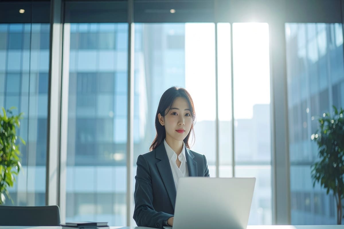 パソコンをする女性_