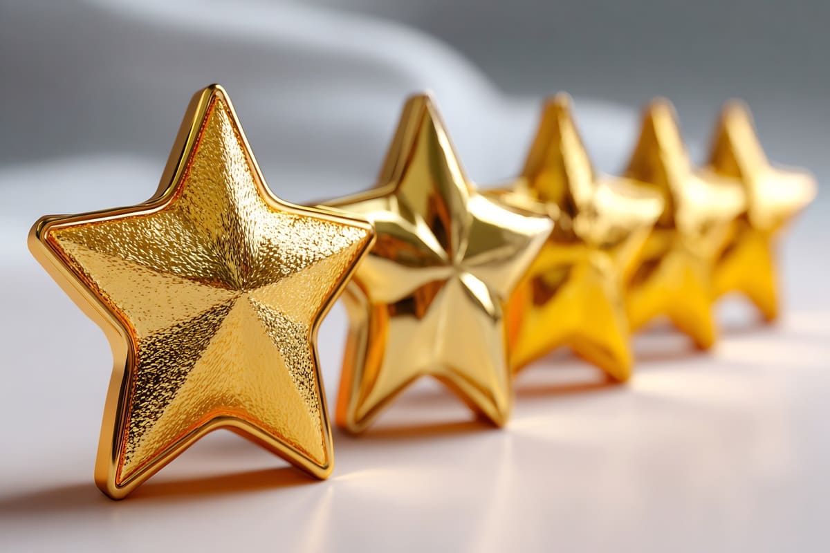 金色の星5つ