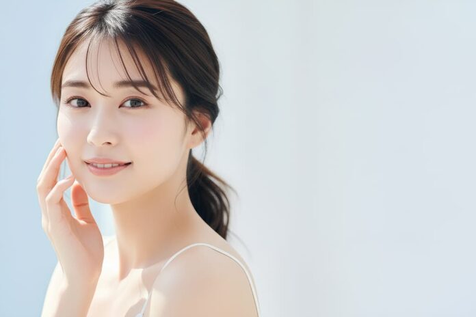 透明感のある女性の美容ポートレート
