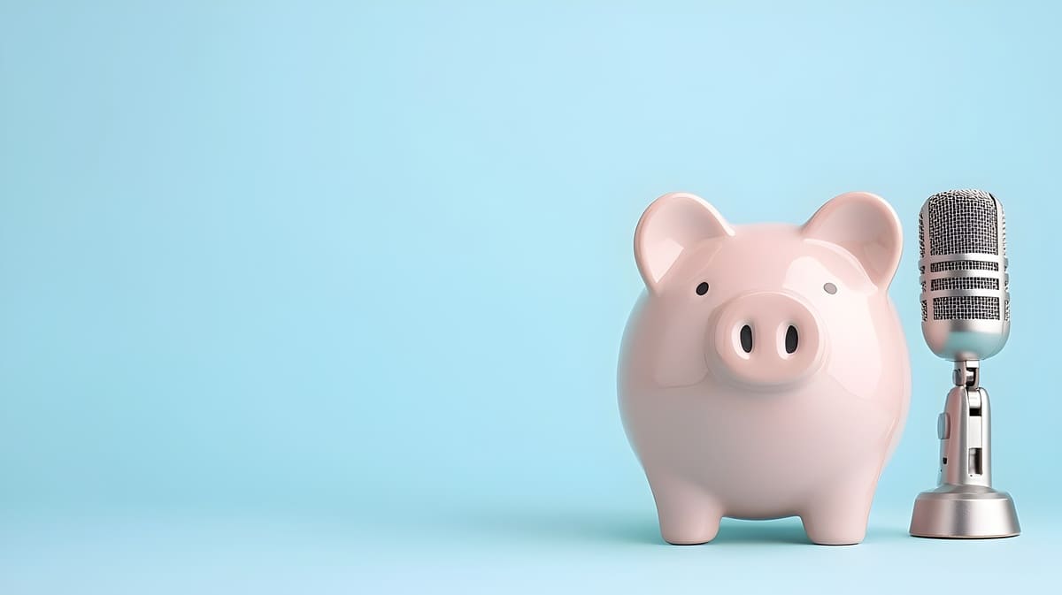 マイクと豚の貯金箱