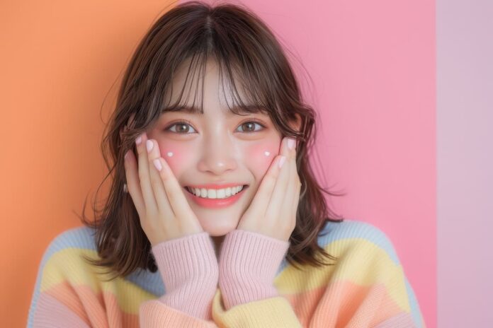 笑顔のライバー風の日本人女性