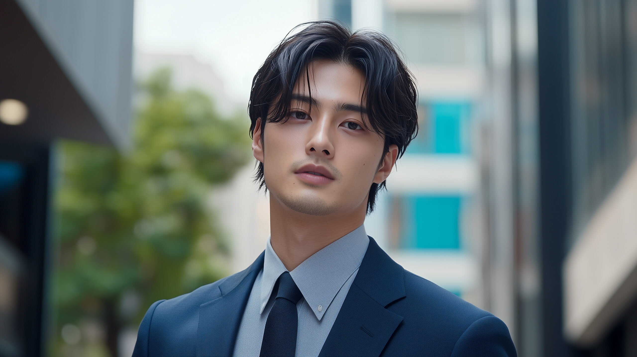 スーツを着ている若くてかっこいい男性俳優